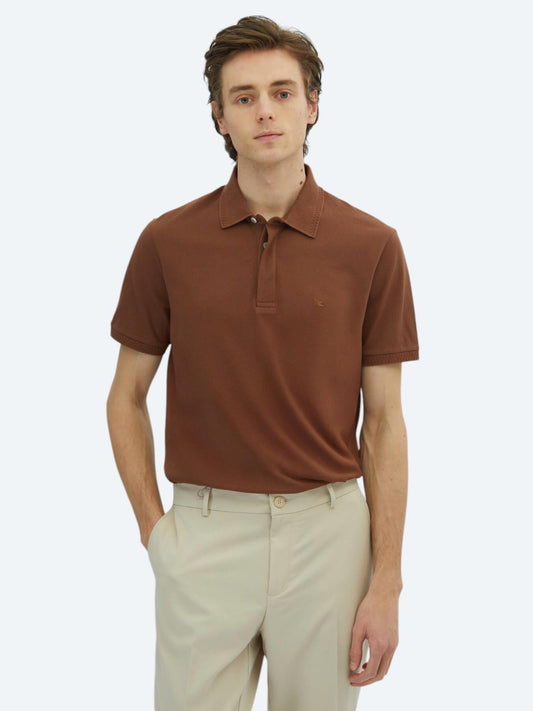 Kahverengi Düz %100 Pamuk T-shirt