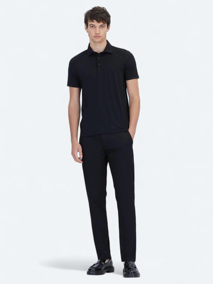 Siyah Düz Polo Yaka T-shirt
