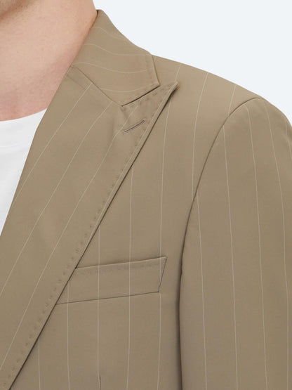 Vizon Çizgili Modern Fit Takım Elbise
