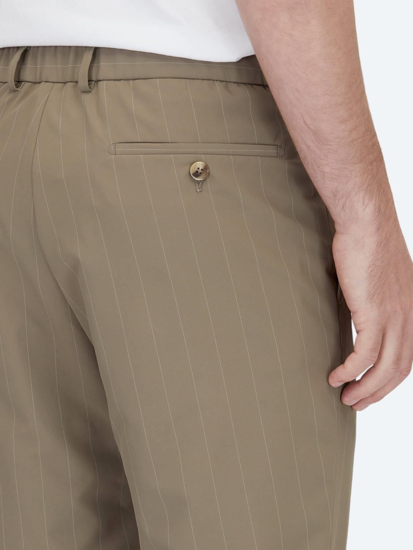 Vizon Çizgili Modern Fit Takım Elbise