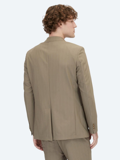 Vizon Çizgili Modern Fit Takım Elbise