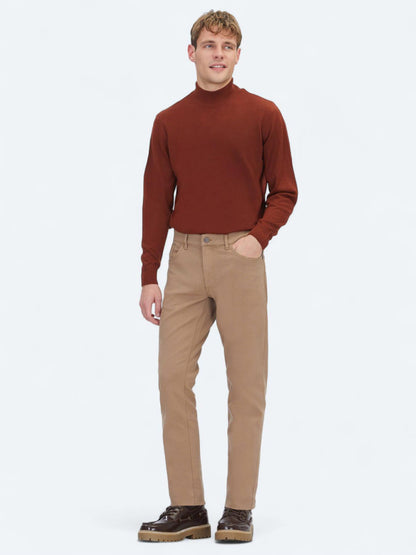 Vizon Dokuma Slim Fit Casual Pamuk Karışımlı Pantolon