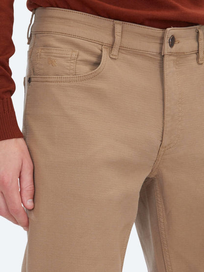 Vizon Dokuma Slim Fit Casual Pamuk Karışımlı Pantolon