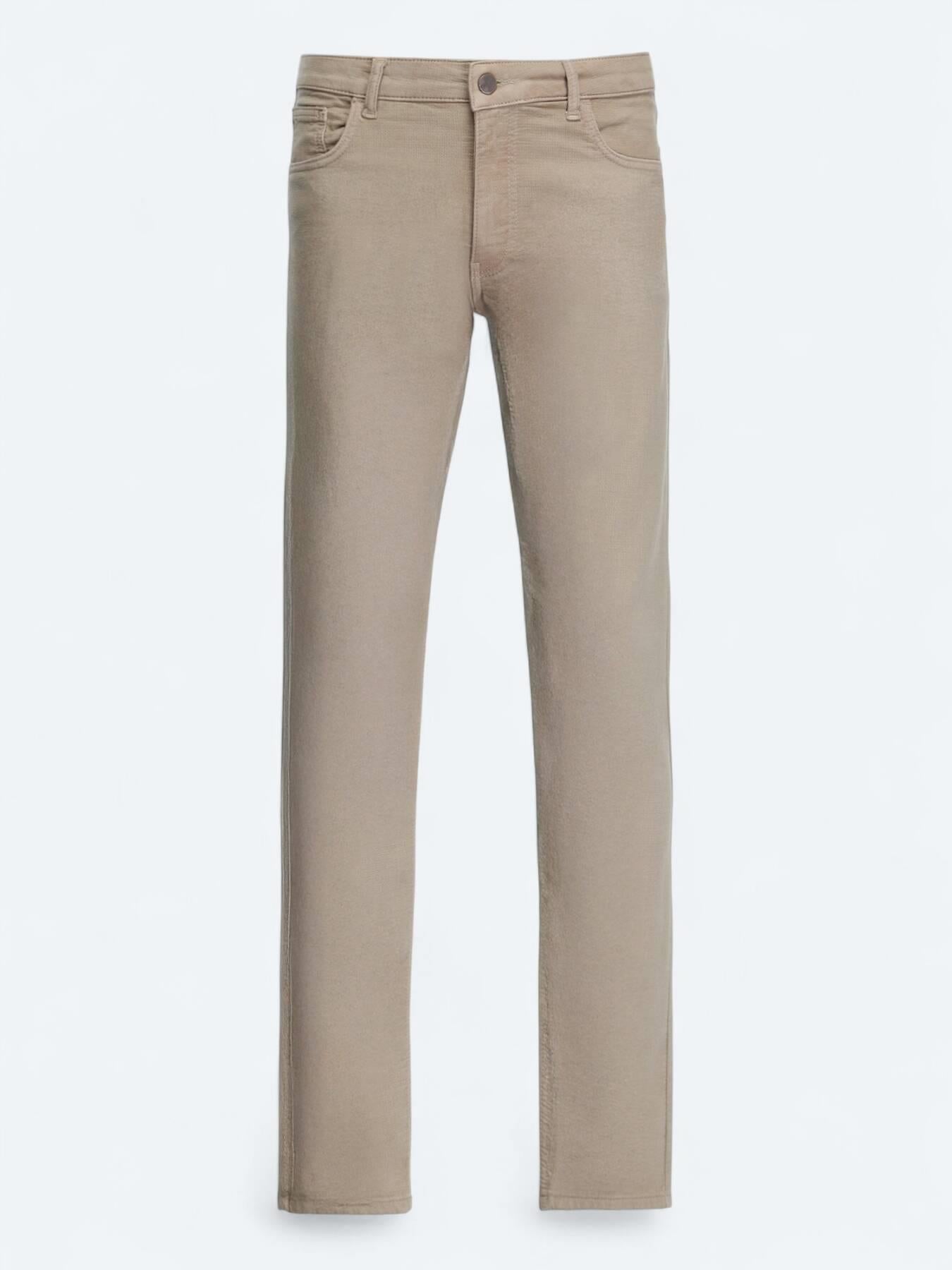 Vizon Dokuma Slim Fit Casual Pamuk Karışımlı Pantolon