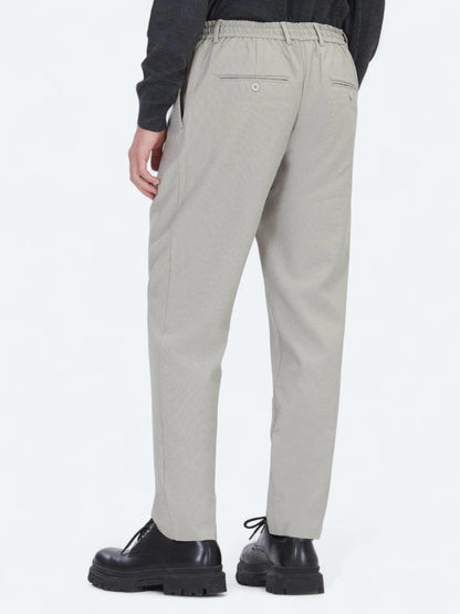 Bej Çizgili Dokuma Jogging Fit Casual Pantolon