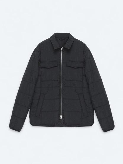 Siyah Regular Fit Bebe Yaka Casual Dokuma Mont