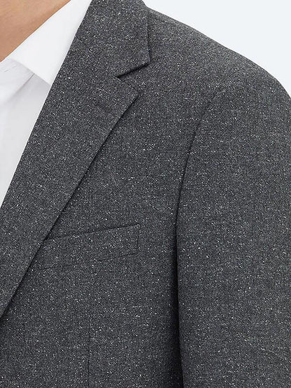 Gri Mikro Modern Fit %100 Yün Ceket