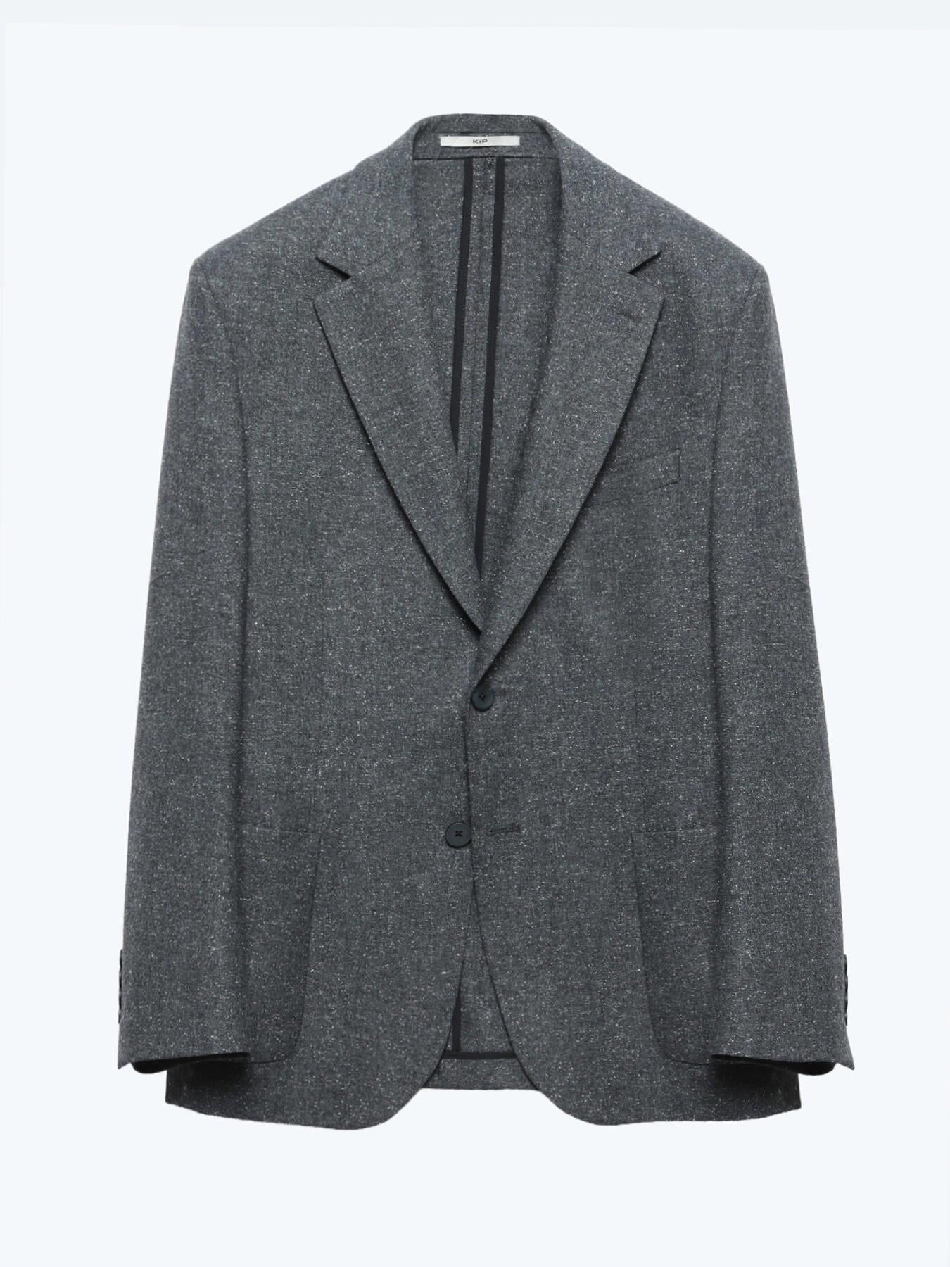 Gri Mikro Modern Fit %100 Yün Ceket