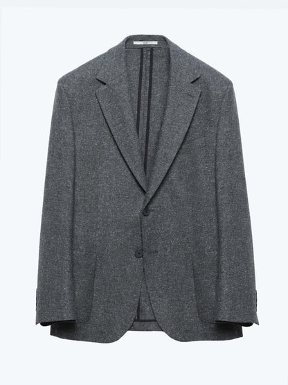 Gri Mikro Modern Fit %100 Yün Ceket