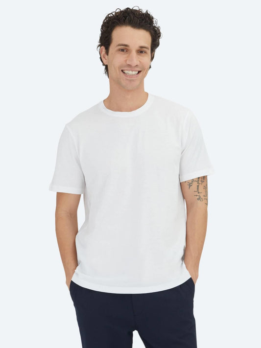 Unisex Kırık Beyaz Düz Bisiklet Yaka %100 Pamuk T-shirt