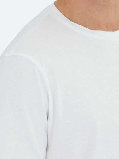 Unisex Kırık Beyaz Düz Bisiklet Yaka %100 Pamuk T-shirt