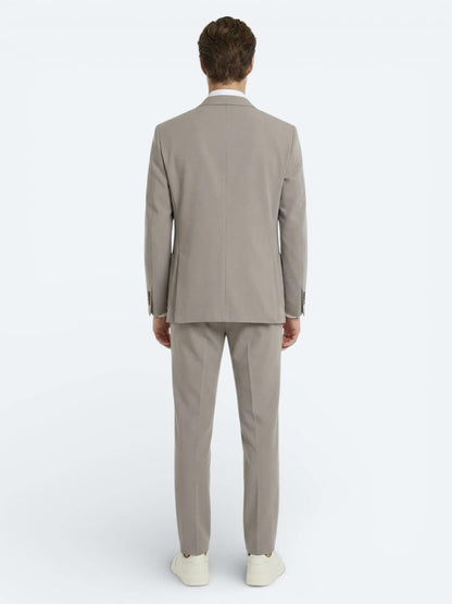 Açık Kahve Düz Modern Fit Takım Elbise