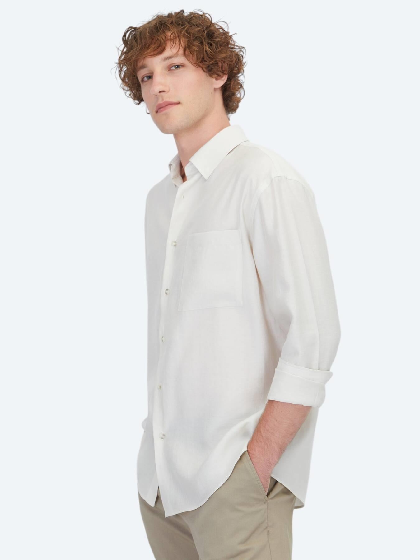 Taş Düz Oversize Fit Uzun Dokuma Casual Gömlek