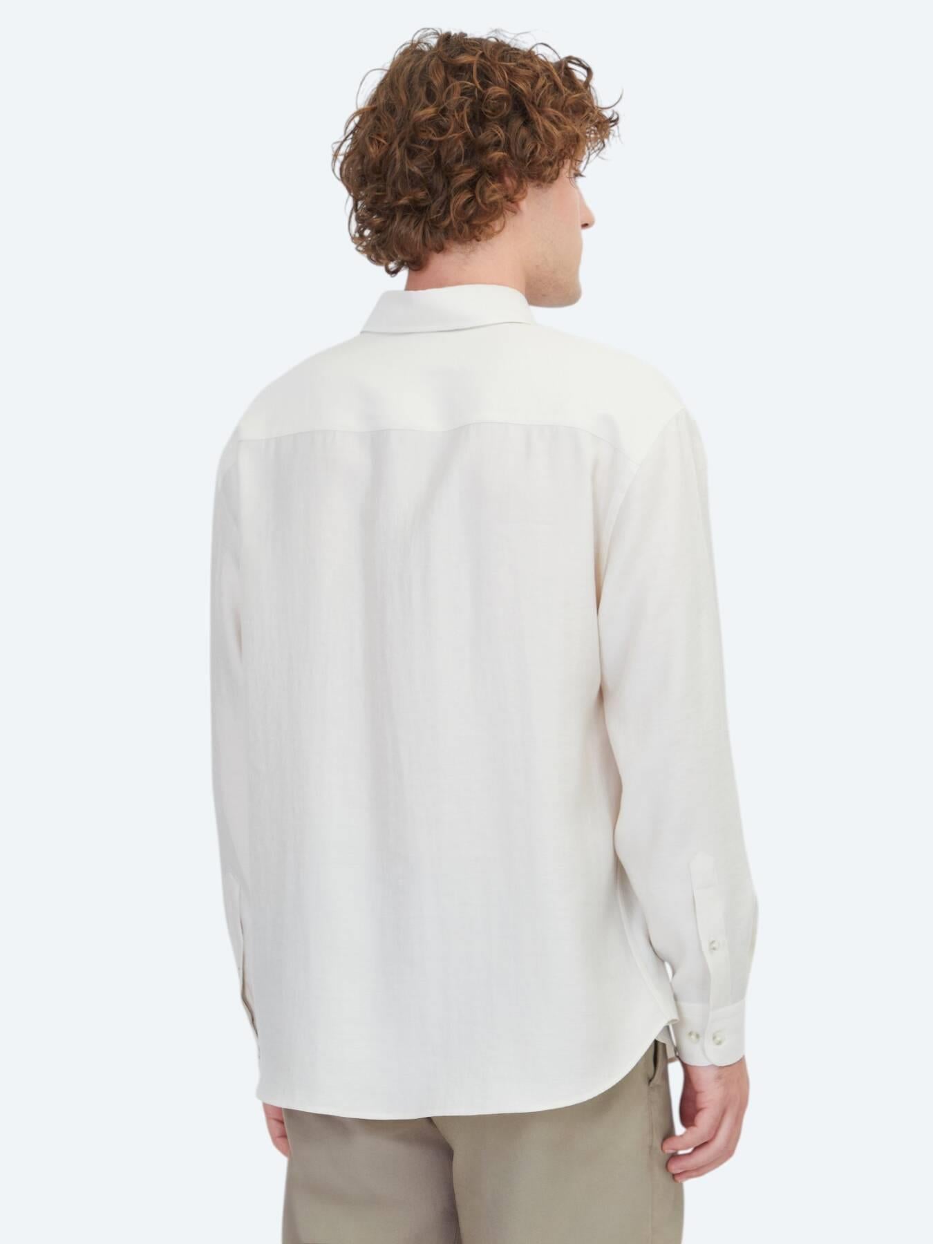 Taş Düz Oversize Fit Uzun Dokuma Casual Gömlek