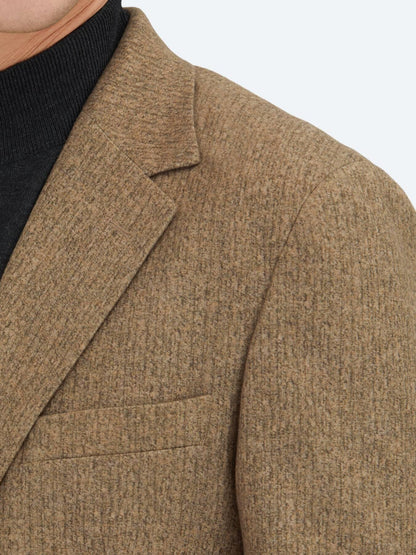 Kahverengi Baskılı Modern Fit Örme Ceket
