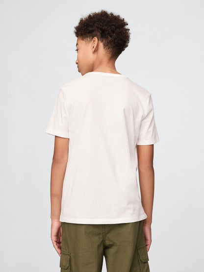 Kırık Beyaz Gap Logo T-shirt