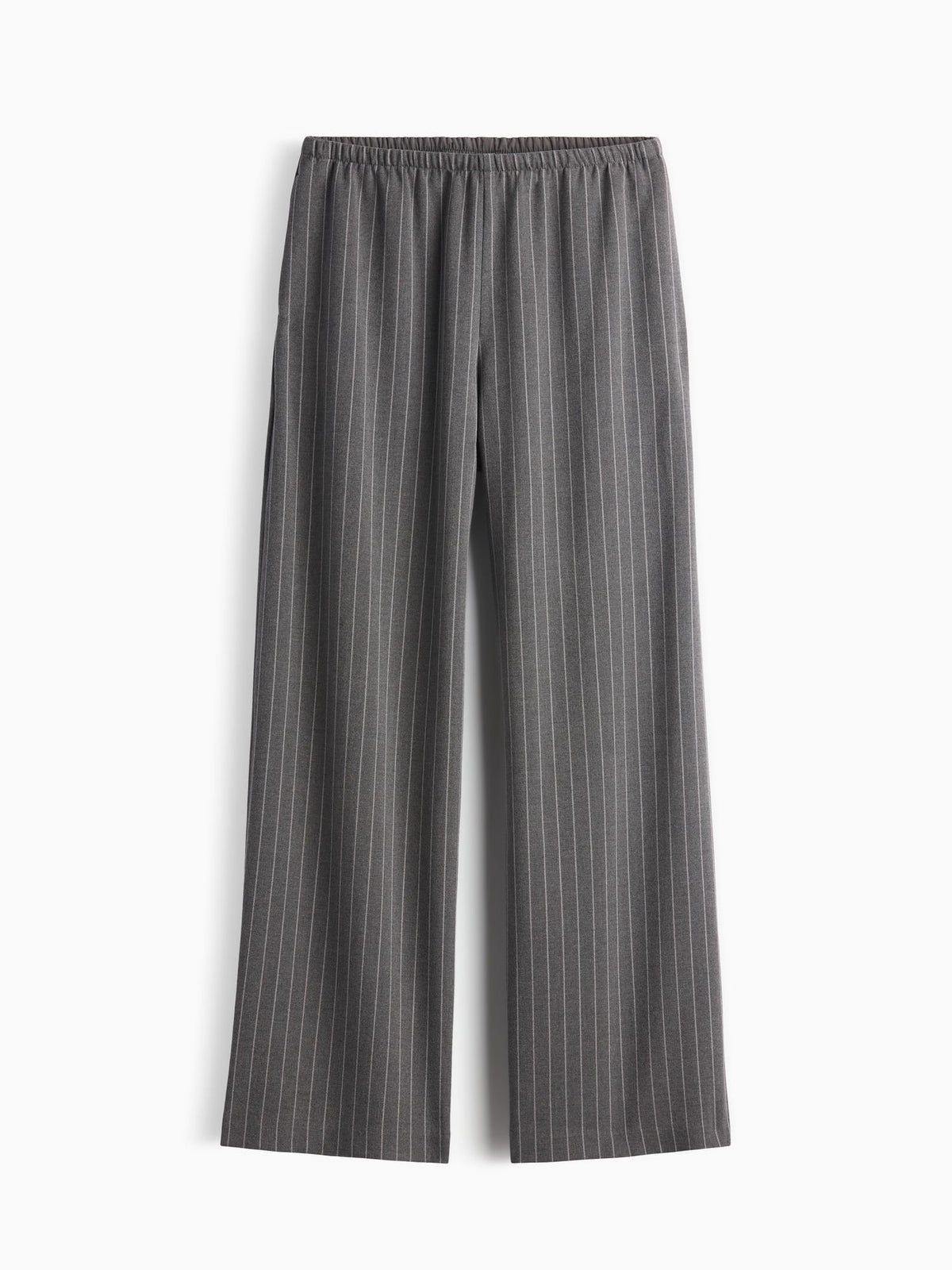 Gri Brushed Twill Easy Wide-leg Pantolon