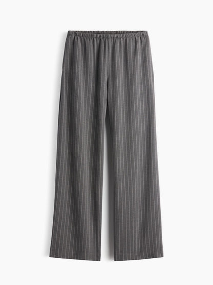 Gri Brushed Twill Easy Wide-leg Pantolon