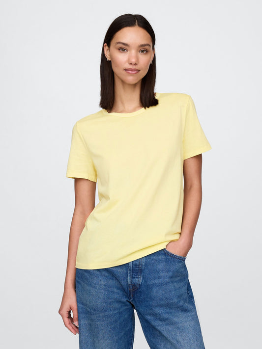 Sarı %100 Organik Pamuk VintageSoft T-Shirt