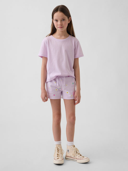 Lila Gap Logo Fransız Havlu Kumaş Pull-on Şort