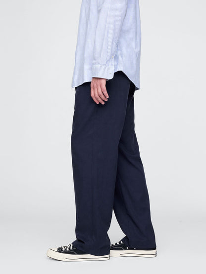 Lacivert Ultrasoft Pileli Pantolon