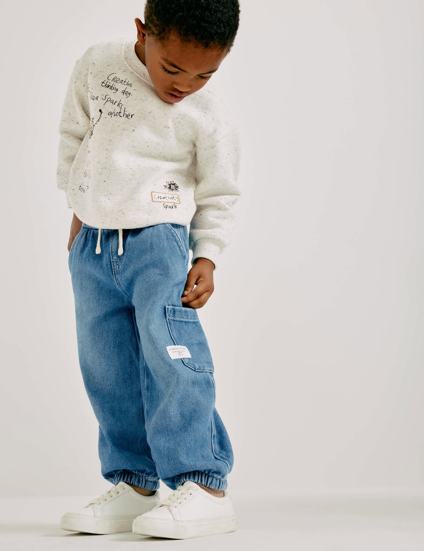 Relaxed Denim Kargo Jean (2-8 Yaş)