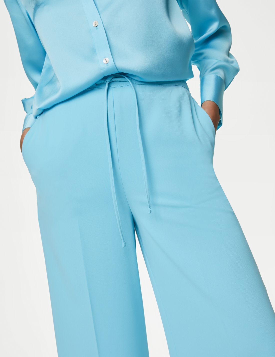 Yüksek Bel Wide Leg Pantolon