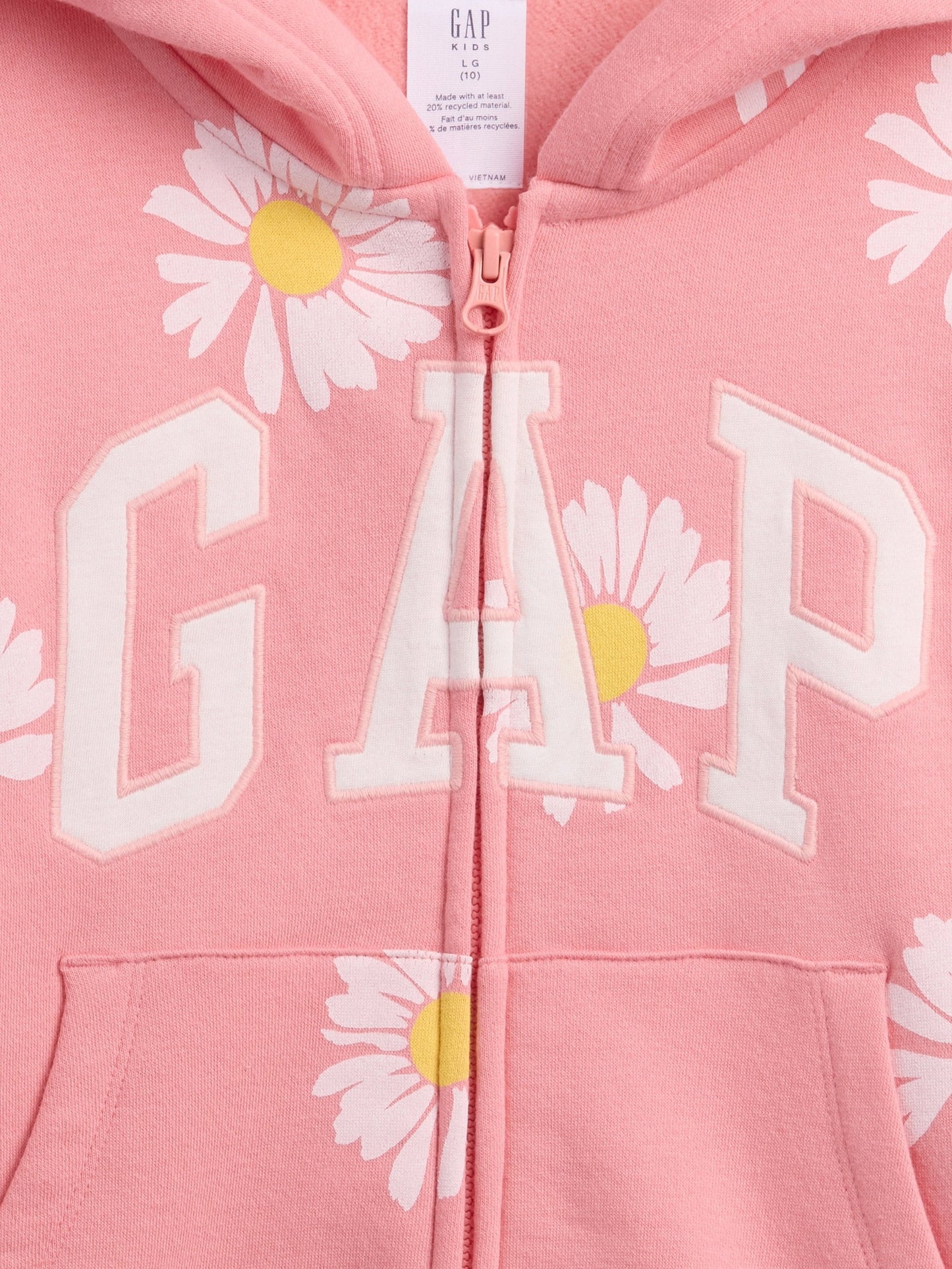Pembe Relaxed Gap Logo Fransız Havlu Kumaş Fermuarlı Sweatshirt