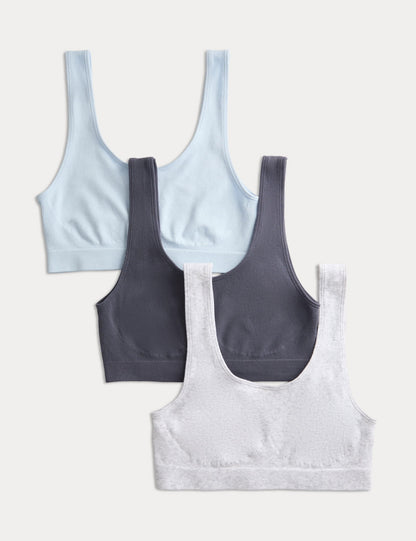 3'lü Dikişsiz Balensiz Crop Top Sütyen Seti