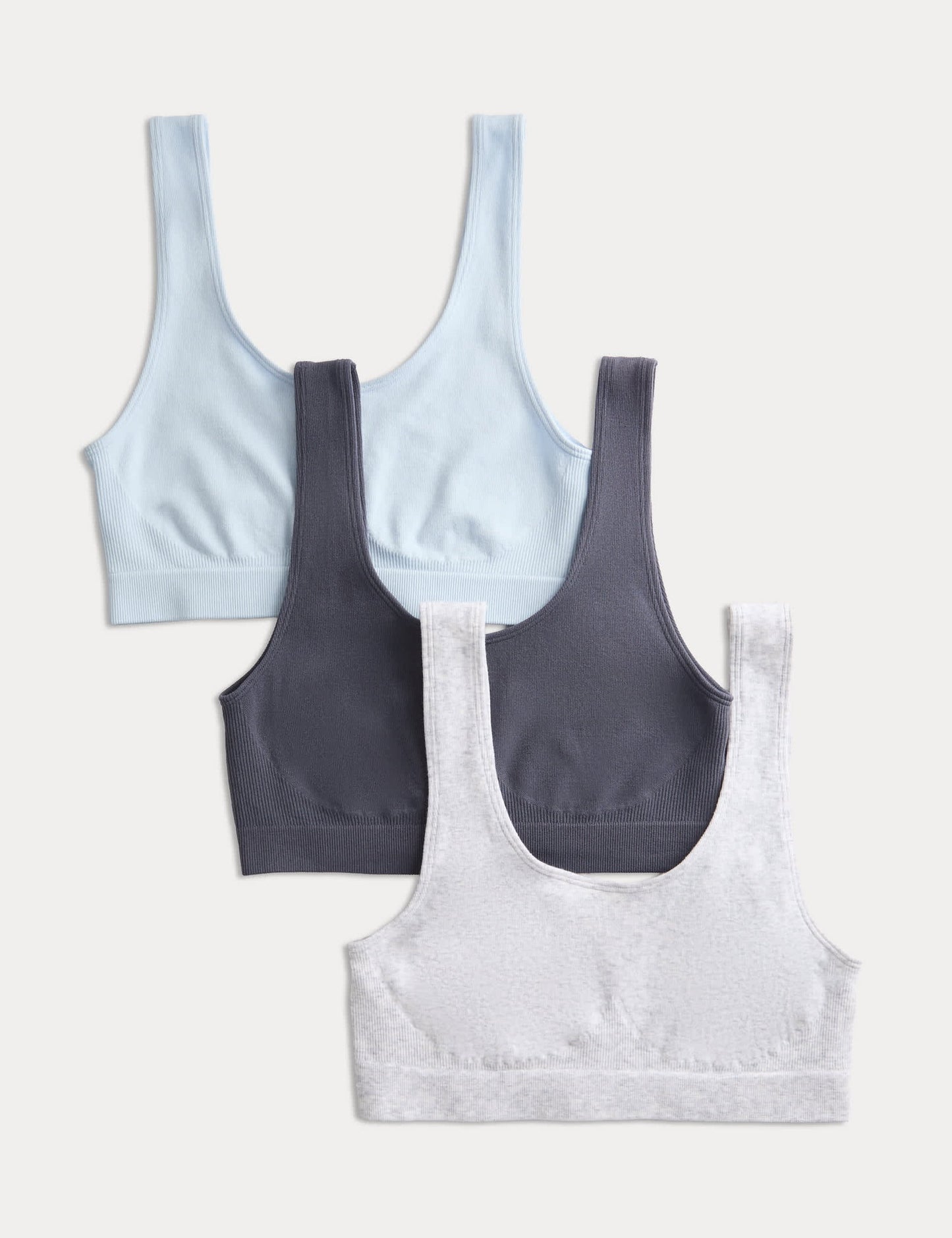 3'lü Dikişsiz Balensiz Crop Top Sütyen Seti