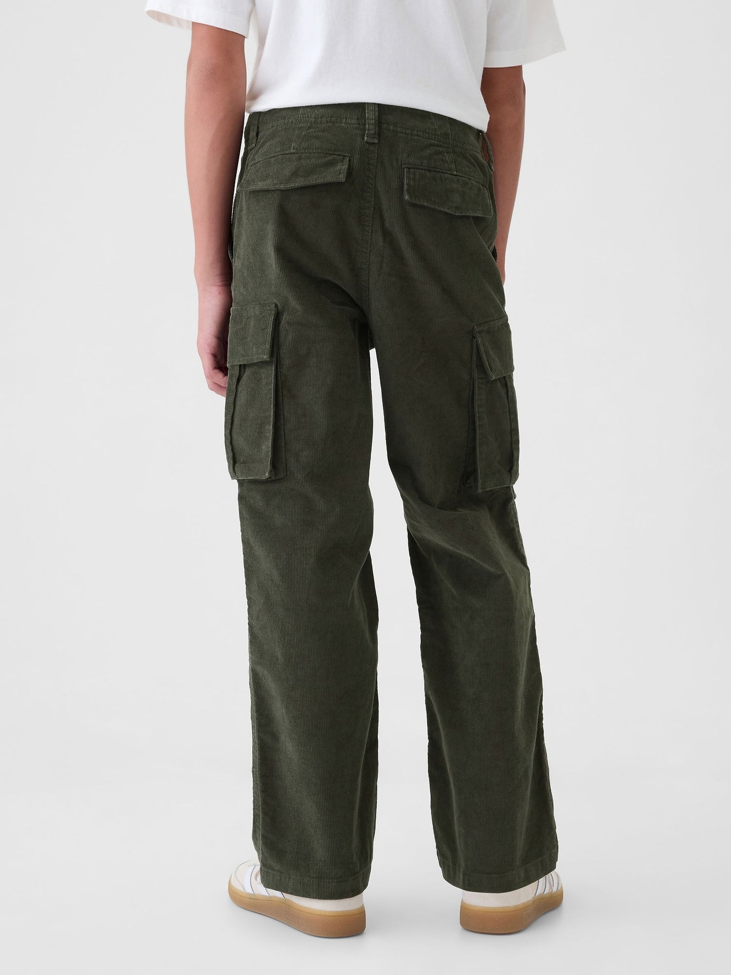 Haki Soft Stretch Kadife Kargo Baggy Jean Pantolon