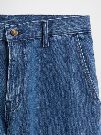 Koyu Mavi Relaxed Straight Pantolon Jean