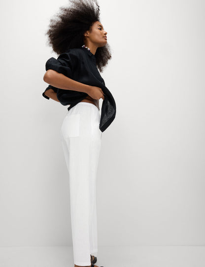 Tapered Fit Keten Pantolon