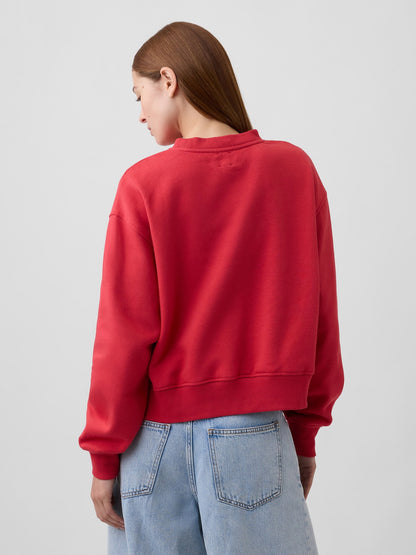 Kırmızı Vintagesoft Oversized Split-hem Sweatshirt