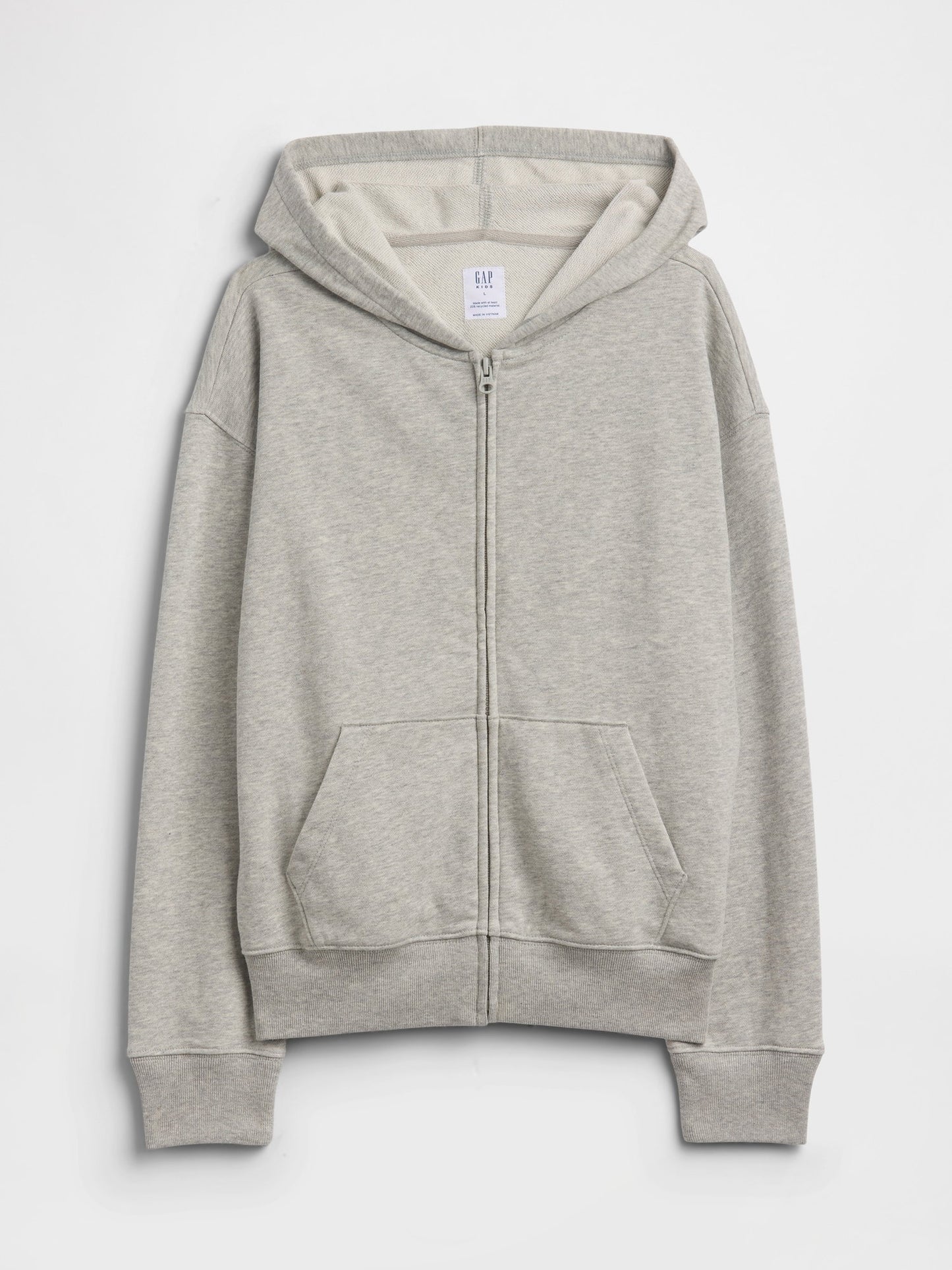Gri Relaxed Fransız Havlu Kumaş Fermuarlı Sweatshirt