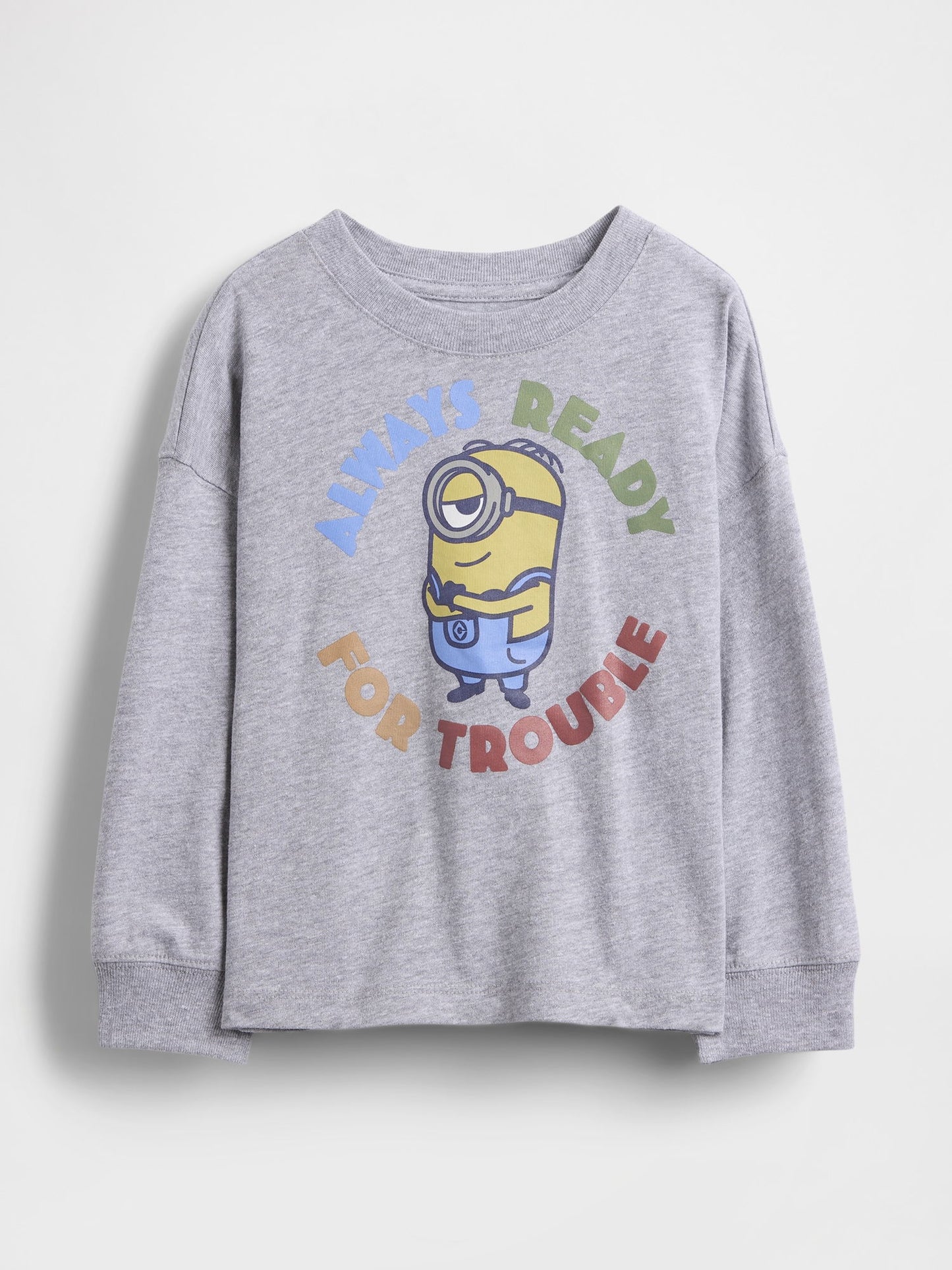 Gri Minion Grafik Baskılı T-shirt