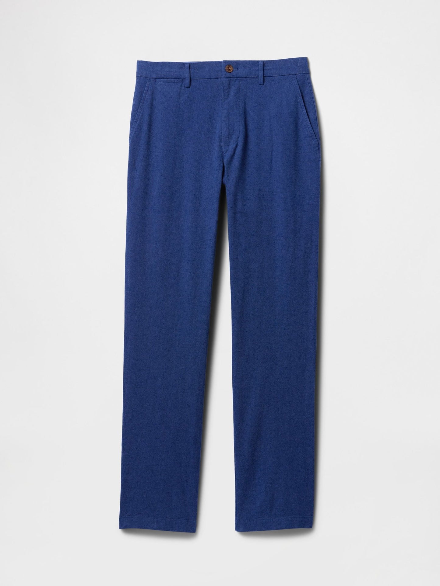 Koyu Mavi Keten Straight Pantolon