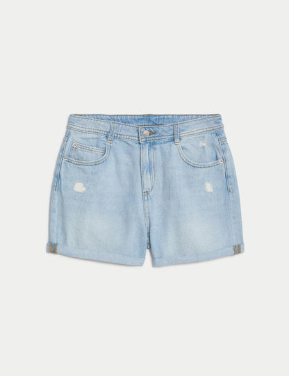 Saf Pamuklu Regular Fit Denim Şort (6-16 Yaş)