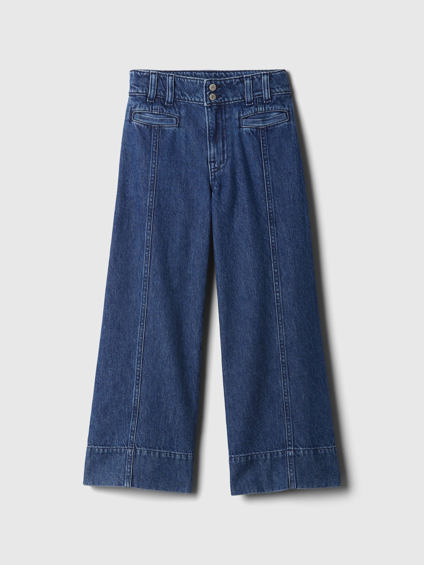 Lacivert High Rise Stride Wide-leg Ankle Jean Pantolon
