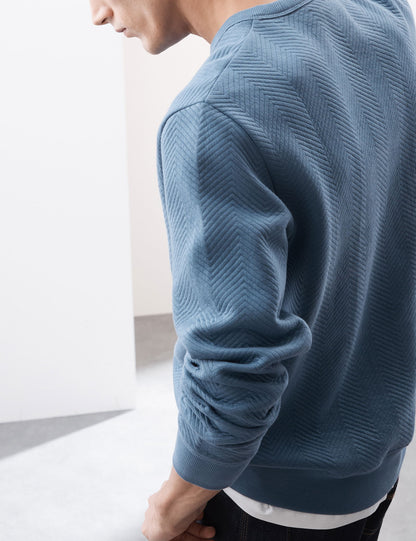 Saf Pamuklu Regular Fit Sweatshirt