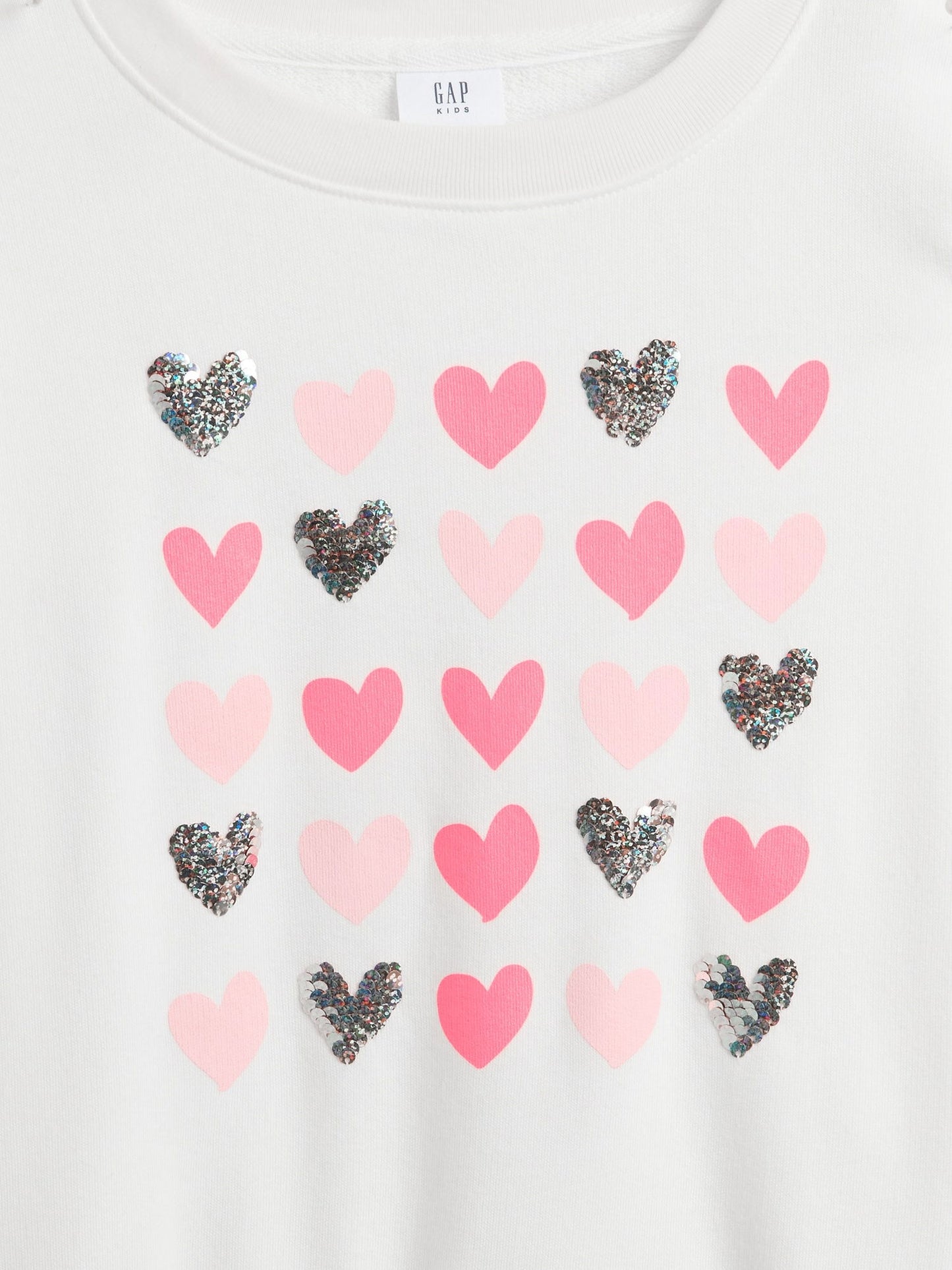 Beyaz Oversized Wedge Flippy-sequin Grafik Baskılı Sweatshirt