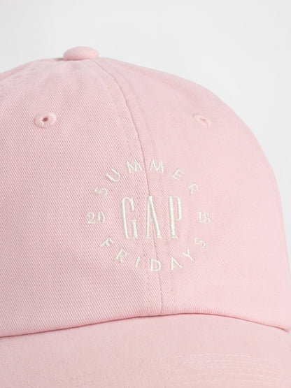 Pembe Gap × Summer Fridays Organik Pamuk Logo Beyzbol Şapka
