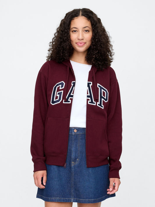 Bordo Gap Logo Fleece Fermuarlı Sweatshirt
