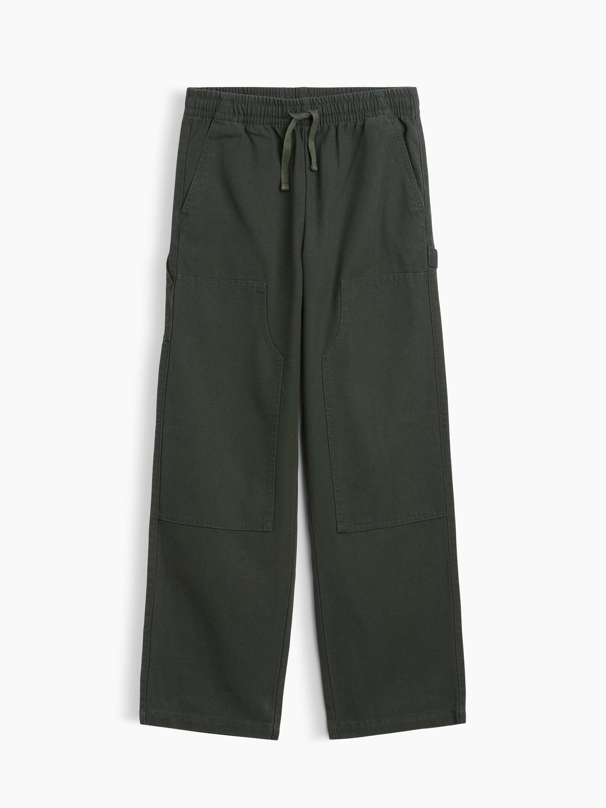 Koyu Yeşil Relaxed Pull-on Kanvas Carpenter Pantolon
