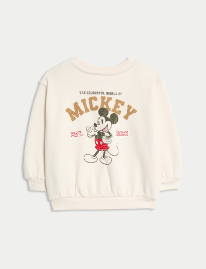 Pamuk Karışımlı Mickey Mouse:trade_mark: Sweatshirt (0-3 Yaş)