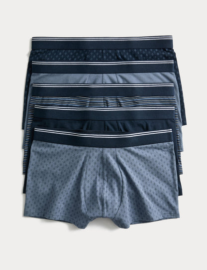 5’li Pamuklu Geometrik Boxer