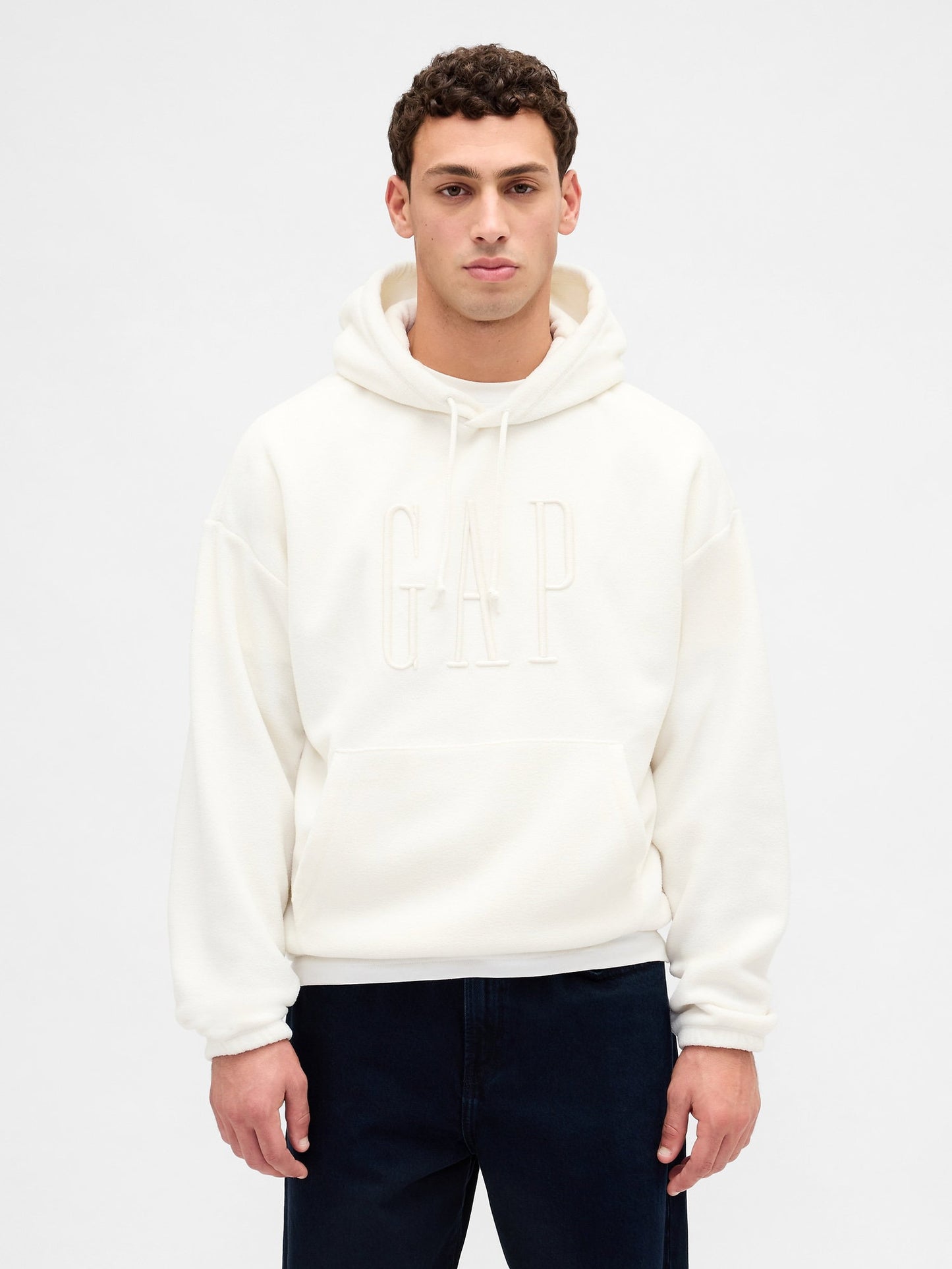 Kırık Beyaz Oversized Logo Sweatshirt