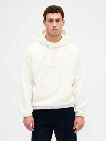 Kırık Beyaz Oversized Logo Sweatshirt