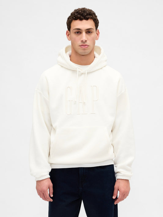 Kırık Beyaz Oversized Logo Sweatshirt