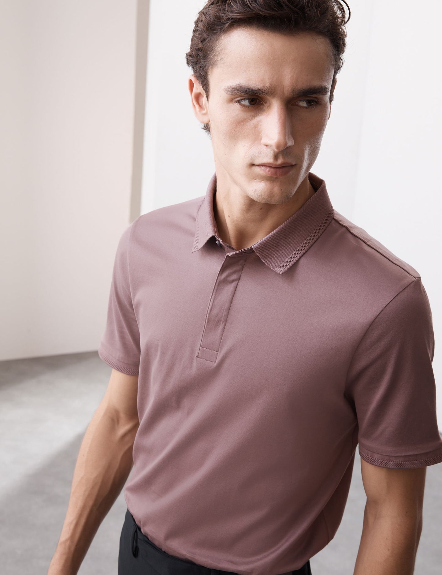 Saf Pamuklu Kısa Kollu Polo Yaka T-shirt